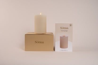 NEW Ridged Pillar Candle 158mm