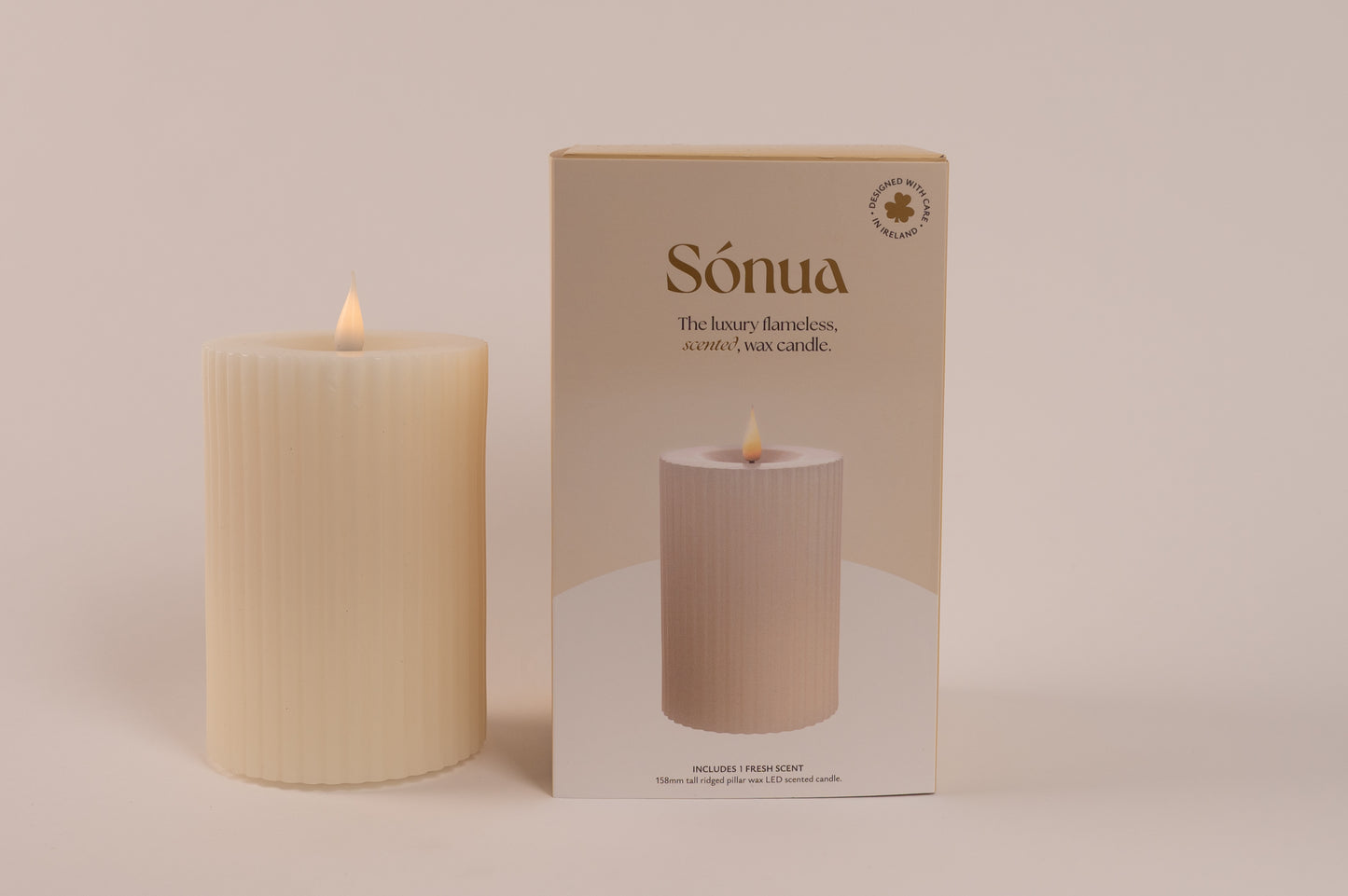 NEW Ridged Pillar Candle 158mm