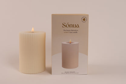 NEW Ridged Pillar Candle 158mm